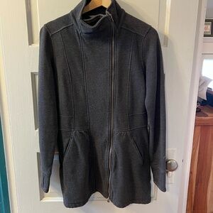 Athleta Sweatshirt Jacket with Asymmetrical Zipper — Dark Gray — Size Small